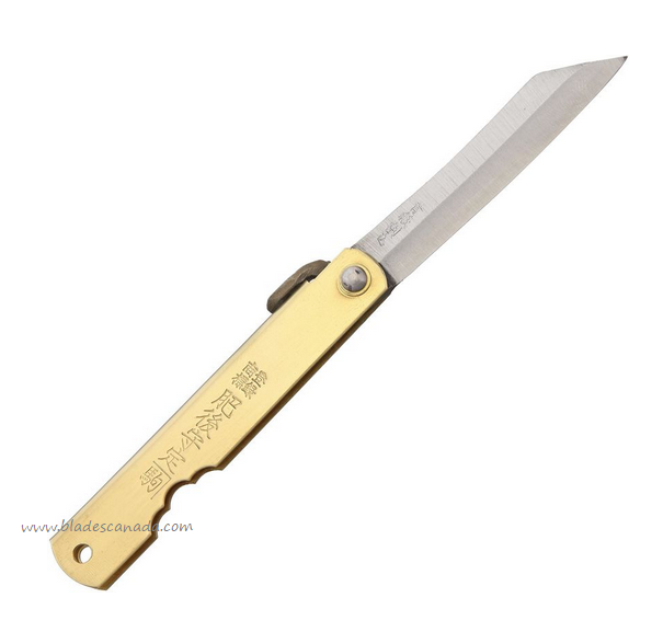 Nagao Higonokami 09 Slipjoint Folding Knife, Blue Steel, Brass