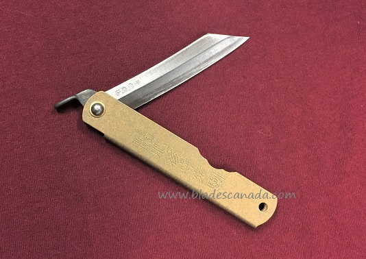 Nagao Higonokami No.1 Slipjoint Folding Knife, Gold Spec Edition, Blue Steel
