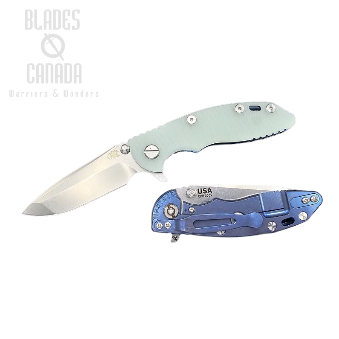 (image for) Hinderer XM-18 3.0 Spanto Tri-Way Stonewash Blue - Translucent Green G10