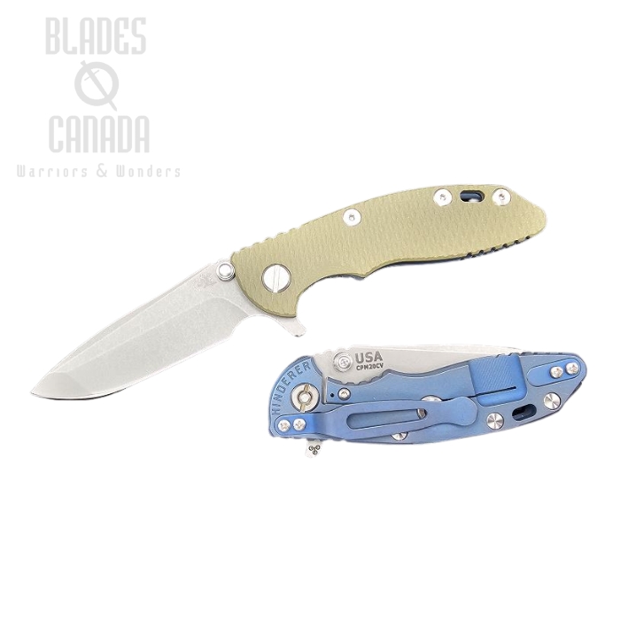 Hinderer XM-18 3.0 Spanto Tri-Way Battle Blue - OD Green G10 (image for) Hinderer XM-18 3.0 Spanto Tri-Way Battle Blue - OD Green G10