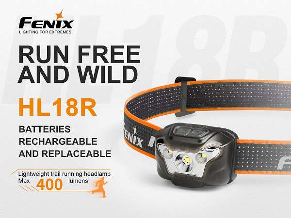 Fenix HL18R Rechargeable Running Headlamp[Warm White]-400 Lumens