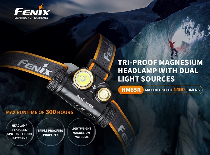 Fenix HM65R Rechargeable Headlamp - 1400 Lumens