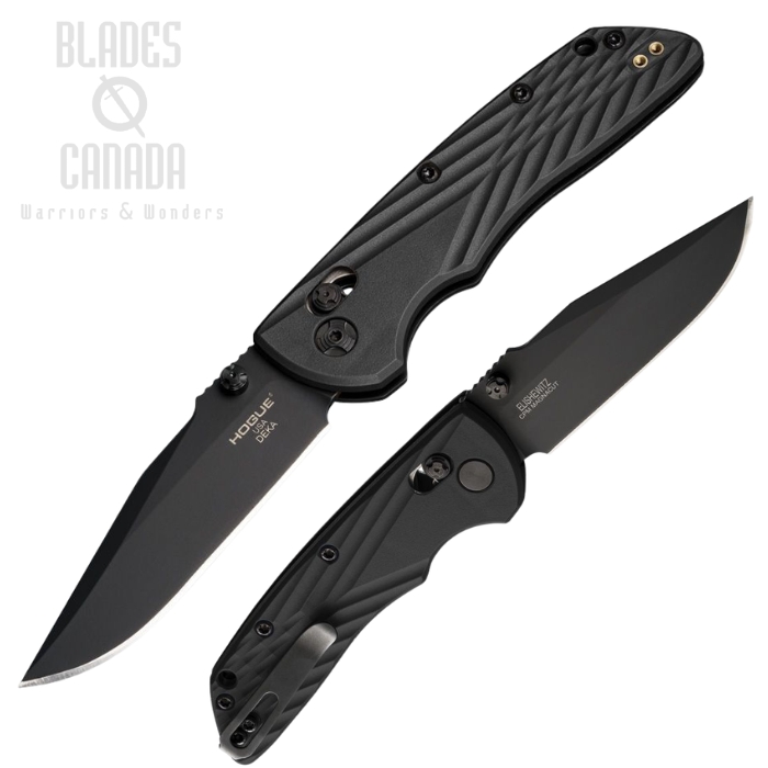 (image for) Hogue Deka ABLE Lock Folding Knife, CPM Magnacut Black, Polymer Black, 24376