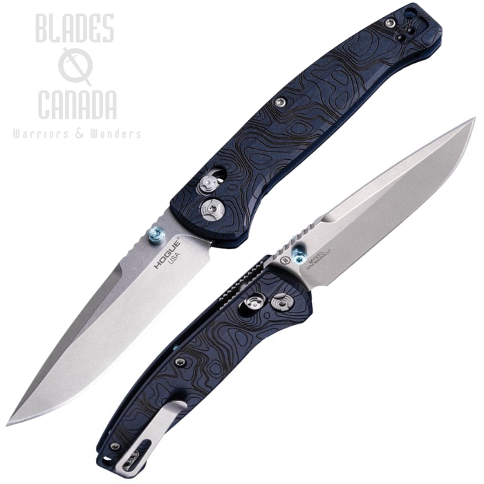 (image for) Hogue Mysto ABLE Lock Folding Knife, CPM MagnaCut Tumbled Finish, Richlite Blue Canyon, HO24456