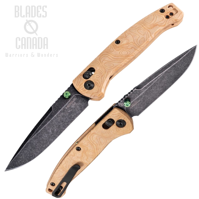 (image for) Hogue Mysto ABLE Lock Folding Knife, CPM MagnaCut Black SW, Richlite Maple Valley, HO24459
