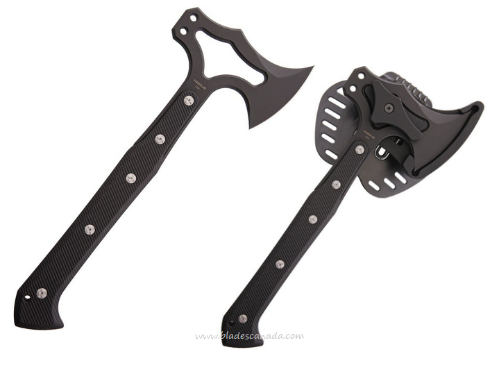 Hogue EX-T01 Tomahawk Axe, S-7 Black Steel, G10 Black, Nylon Case, HO35779