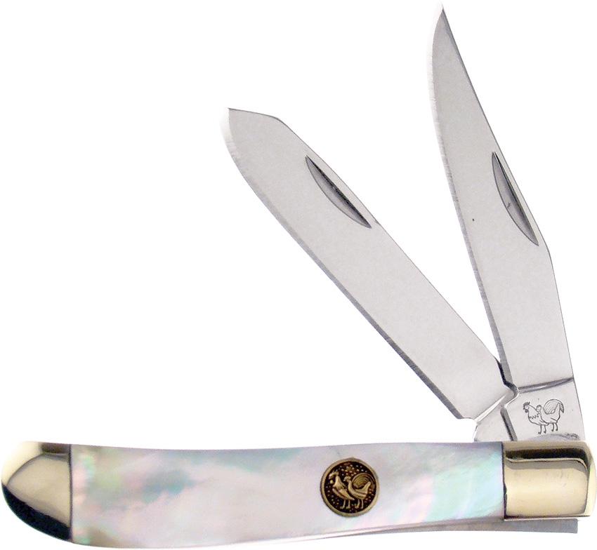 Hen & Rooster Small Trapper Slipjoint Folding Knife, Mother of Pearl, 212MOP - Click Image to Close