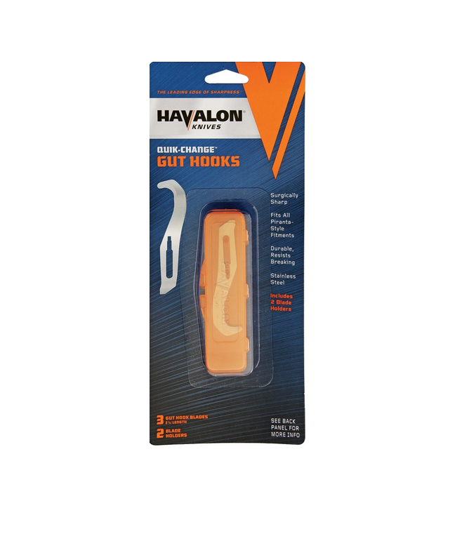 Havalon Gut Hook (3 Pack), Two Blade Holders, HVGHC3