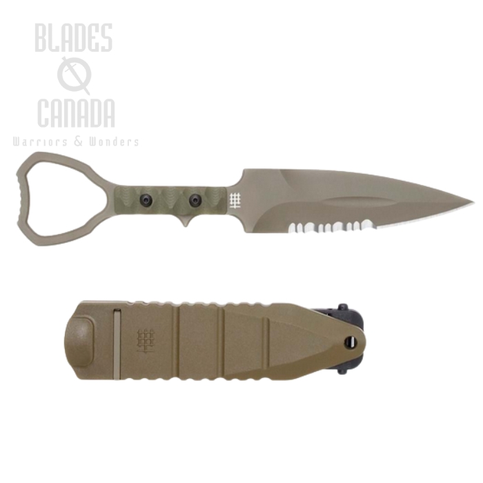 Halfbreed Compact Clearance Gen 2 Fixed Blade Knife, K110 Partially Serrated, G10 Ranger Green, Hard Sheath, CCK-01 OD G2
