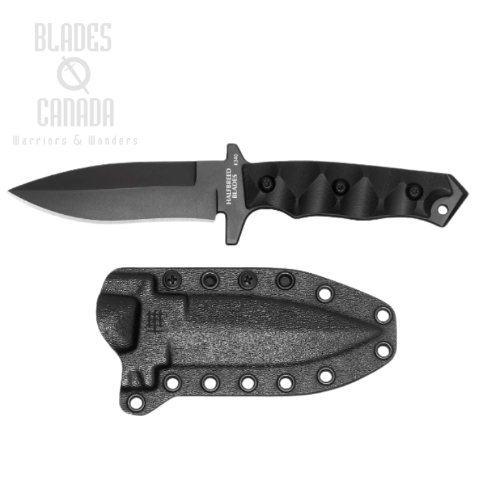 Halfbreed Medium Clearance Fixed Blade Knife, K340 Black, G10 Black, MCK-01 BLK