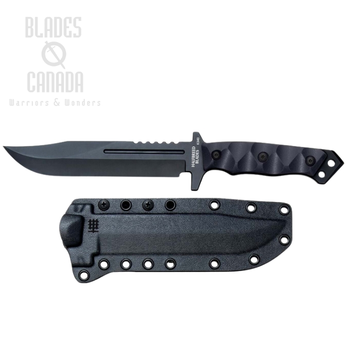Halfbreed Large Infantry Gen 2 Fixed Blade Knife, K340 Black, G10 Black, Kydex Sheath, LIK-01P BLK G2