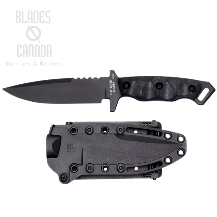 Halfbreed Medium Infantry Gen 2 Fixed Blade Knife, K340 Black, G10 Black, Hard Sheath, MIK-03P BLK G2 K340