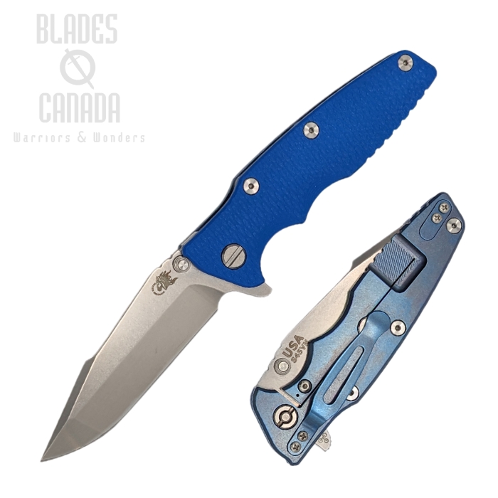 Hinderer Eklipse 3.5 S45VN Harpoon Spanto Tri-way Stonewash Blue - Blue G10