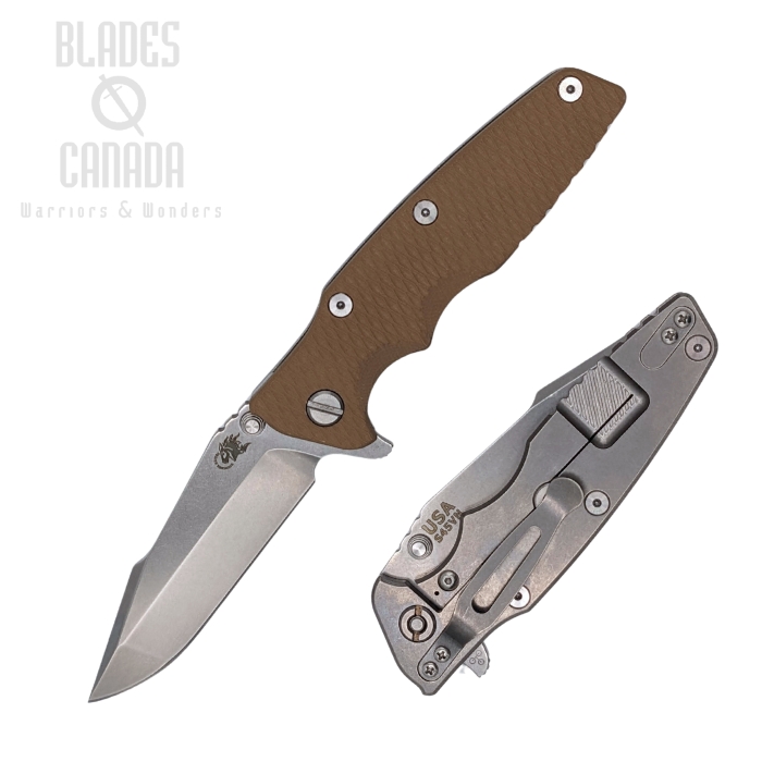 Hinderer Eklipse 3.5 S45VN Harpoon Spanto Tri-way Stonewash - Coyote G10