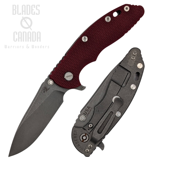 Hinderer XM-18 3.5 20CV Slicer Hollow Grind Tri-Way Working Finish - Red G10 Hinderer XM-18 3.5 20CV Slicer Hollow Grind Tri-Way Working Finish - Red G10