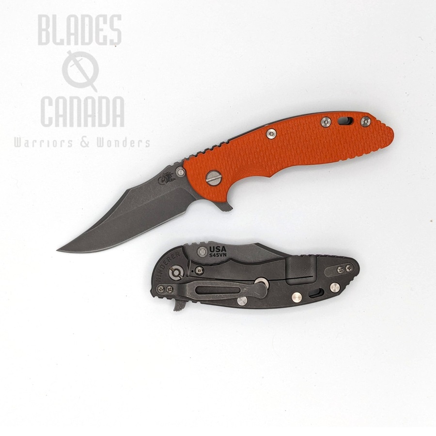 Hinderer XM-18 3.5 S45VN Bowie Tri-Way Working Finish - Orange G10