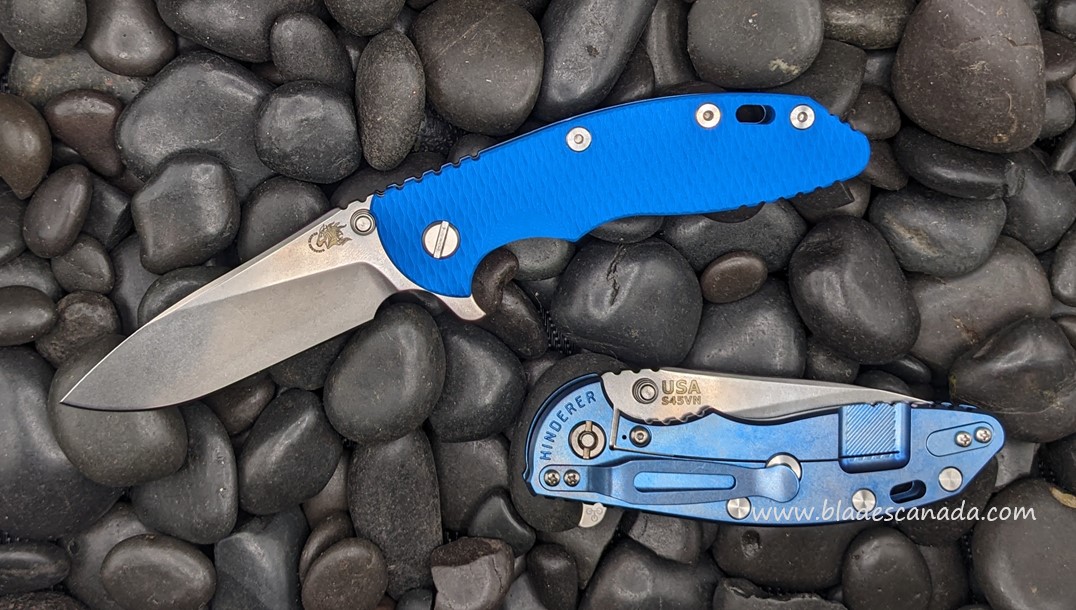 Hinderer XM-18 3.5 S45VN Slicer Tri-Way Stonewash Blue - Blue G-10