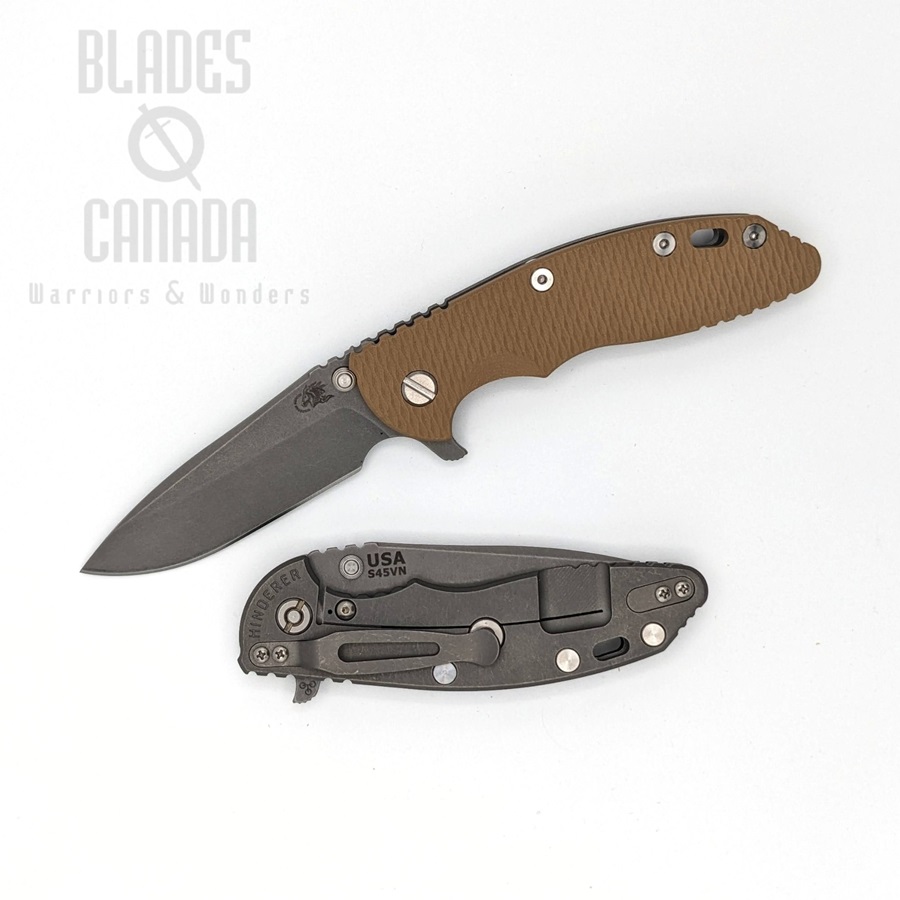 Hinderer XM-18 3.5 S45VN Spearpoint Tri-Way Working Finish - Coyote G10