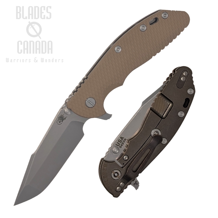 (image for) Hinderer XM-24 S45VN Harpoon Spanto Tri-Way Stonewash Bronze - Coyote G10