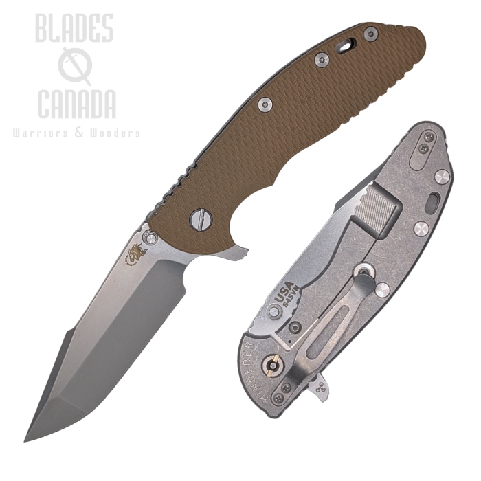 Hinderer XM-24 S45VN Harpoon Spanto Tri-Way Stonewash - Coyote G10 (image for) Hinderer XM-24 S45VN Harpoon Spanto Tri-Way Stonewash - Coyote G10