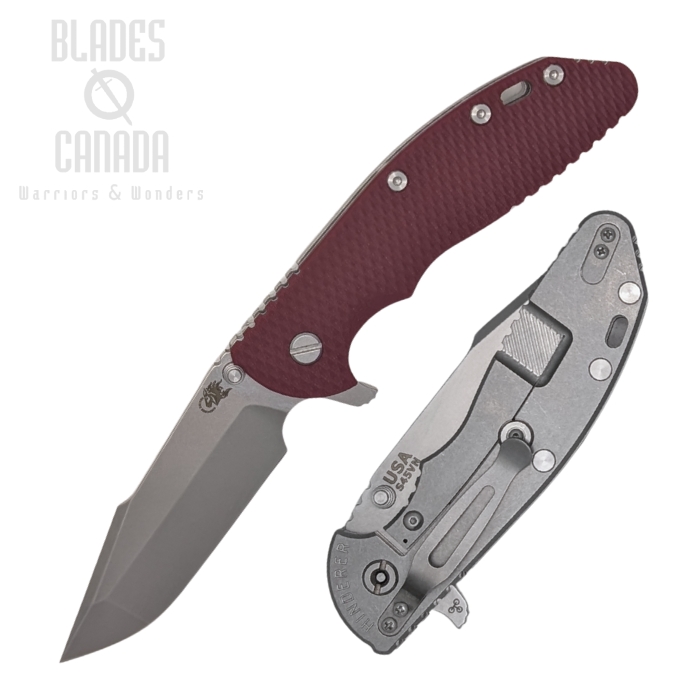 (image for) Hinderer XM-24 S45VN Harpoon Spanto Tri-Way Stonewash - Red G10