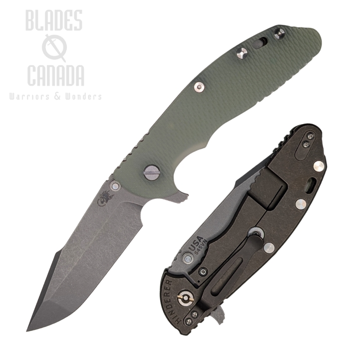 (image for) Hinderer XM-24 S45VN Harpoon Spanto Tri-Way Battle Bronze - Translucent Green G10