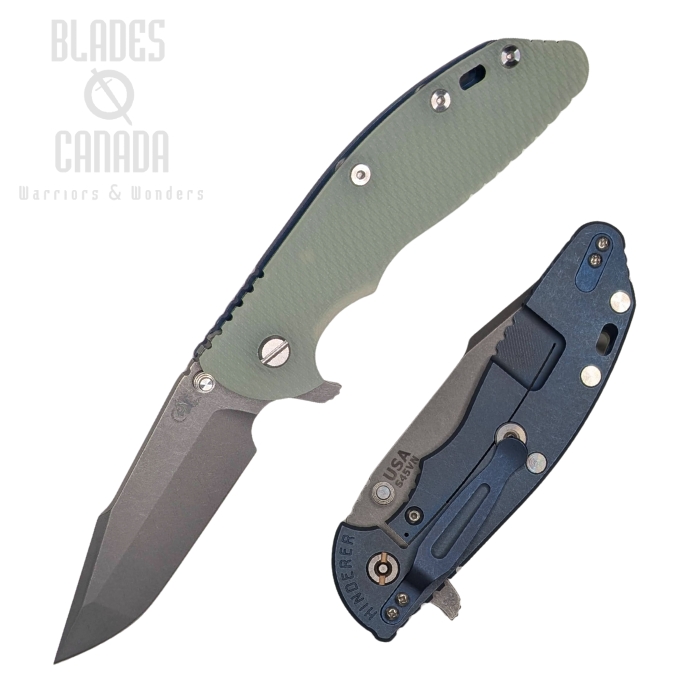 (image for) Hinderer XM-24 S45VN Harpoon Spanto Tri-Way Battle Blue - Translucent Green G10