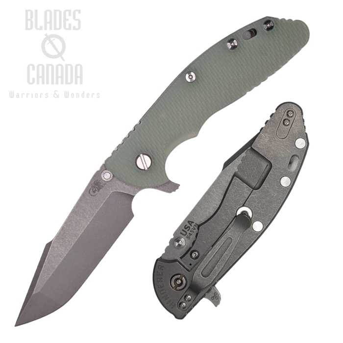 (image for) Hinderer XM-24 S45VN Harpoon Spanto Tri-Way Working Finish - Translucent Green G10