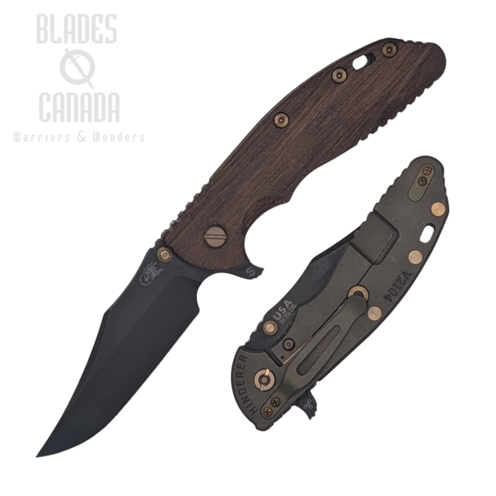 (image for) Hinderer XM-24 4.0 1095 Skinny Bowie Tri-Way Vintage Series - Smooth Walnut