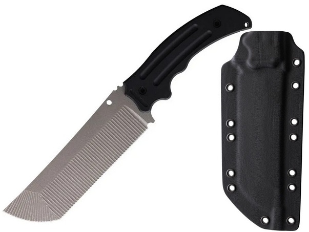 Hoback Choppa Fixed Blade Knife, CPM 3V, G10 Black, Kydex Sheath