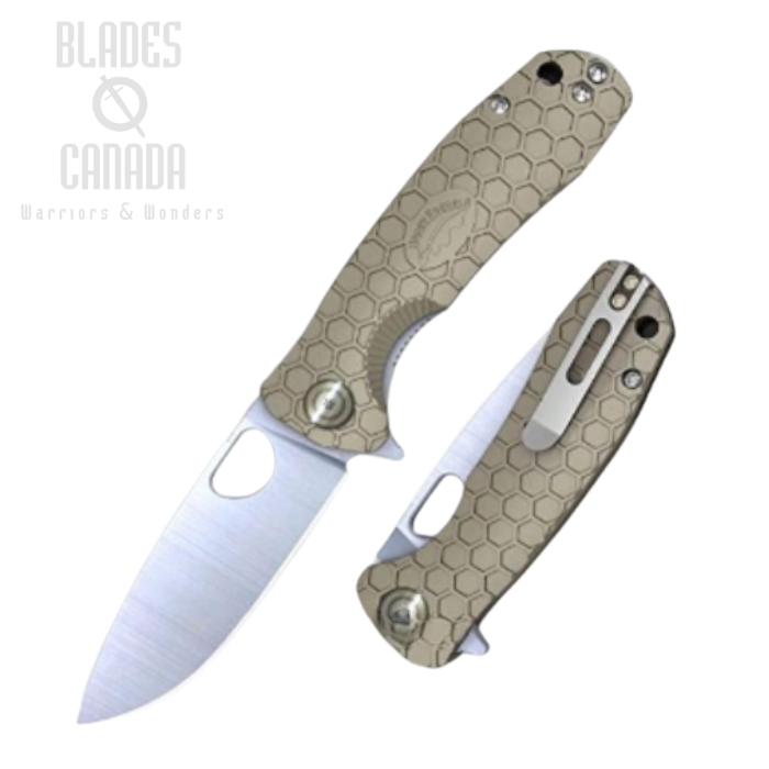 (image for) Honey Badger Med Flipper Folding Knife, D2 Steel, FRN Tan, HB1015