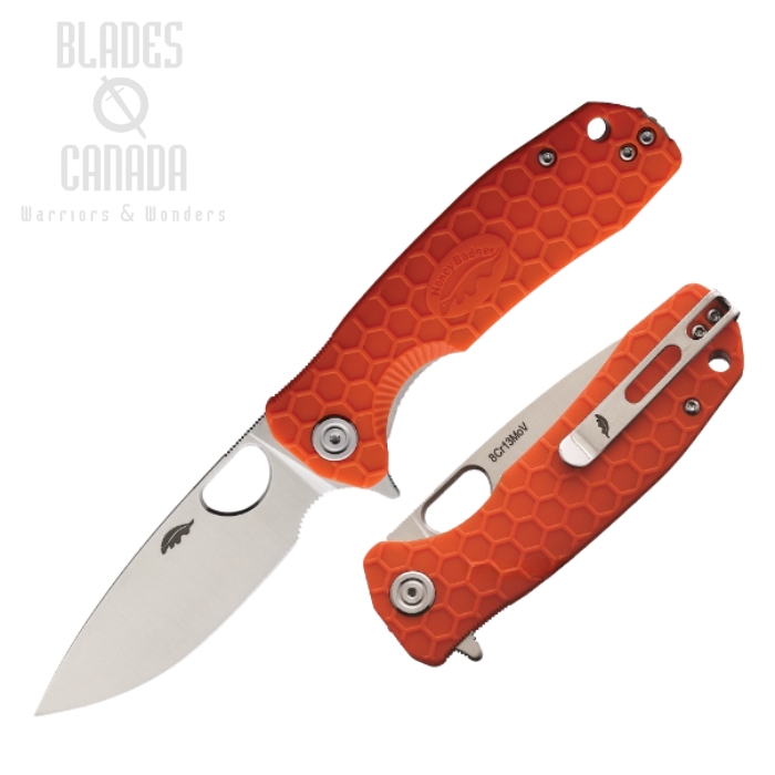 (image for) Honey Badger Medium Flipper Folding Knife, FRN Orange, HB1019