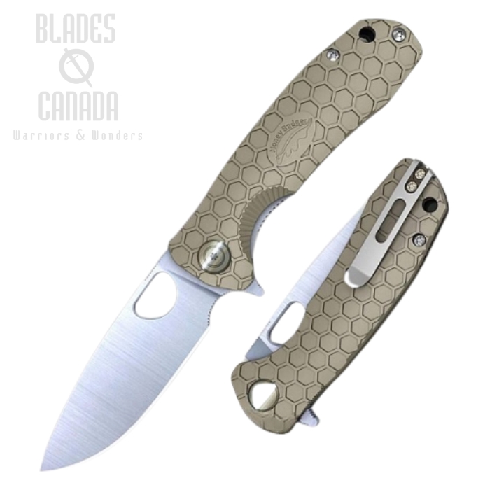 (image for) Honey Badger Mini Badger Flipper Folding Knife, FRN Tan, HB1022