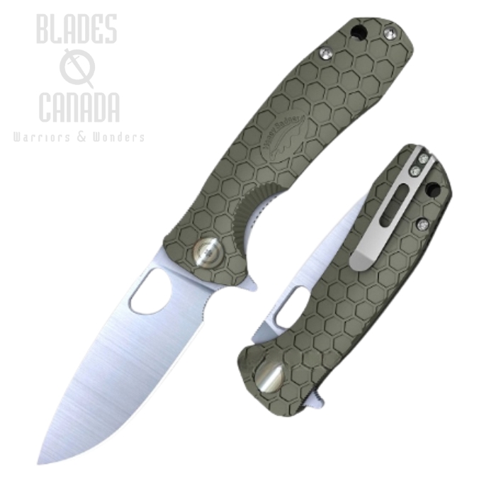 (image for) Honey Badger Small Flipper Folding Knife, FRN Green, HB1023