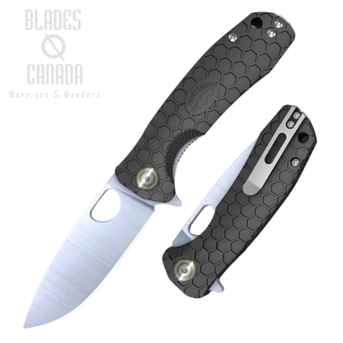 (image for) Honey Badger Small Flipper Folding Knife, No Choil, D2 Steel, FRN Black, HB1026
