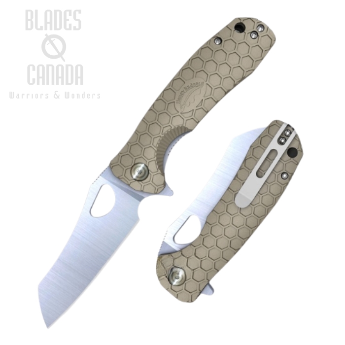 (image for) Honey Badger Large Wharncleaver Flipper Folding Knife, FRN Tan, HB1032
