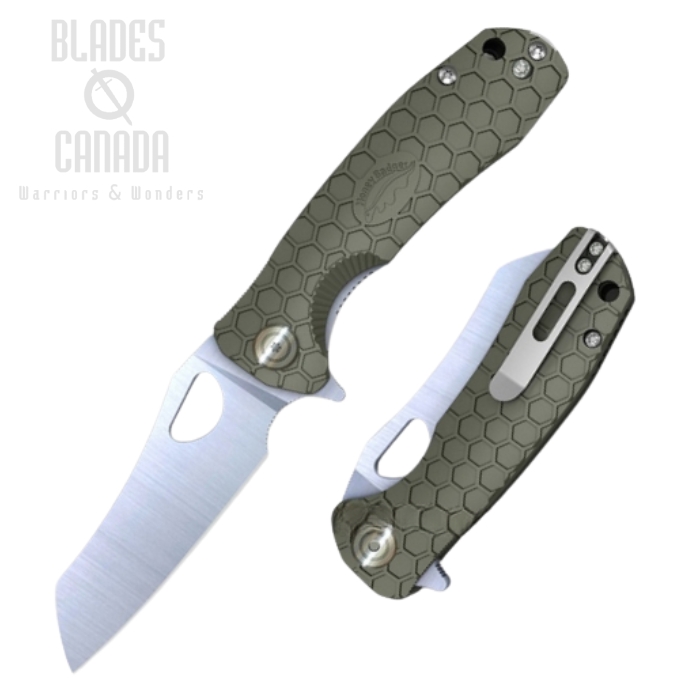 (image for) Honey Badger Large Wharncleaver Flipper Folding Knife, FRN Green, HB1033