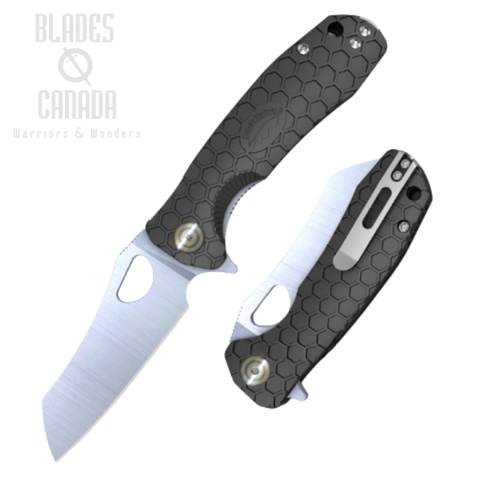 (image for) Honey Badger Med Wharncleaver Flipper Folding Knife, FRN Black, HB1038