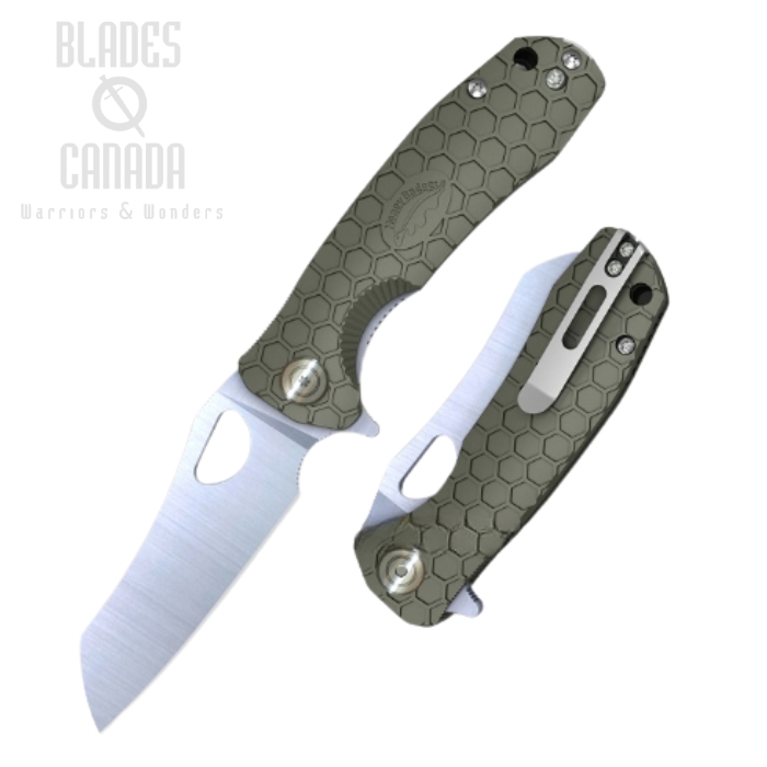 (image for) Honey Badger Med Wharncleaver Flipper Folding Knife, FRN Green, HB1040