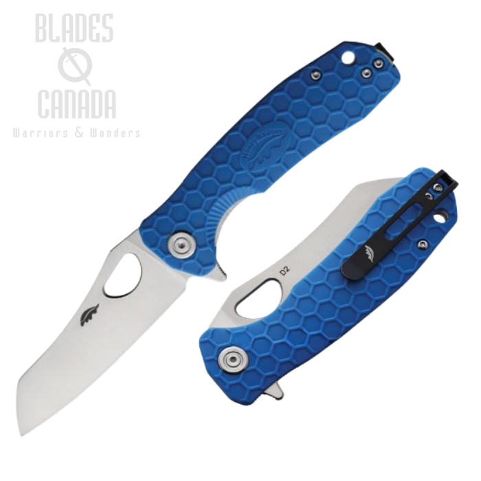 (image for) Honey Badger Med Wharncleaver Flipper Folding Knife, D2 Steel, FRN Blue, HB1043