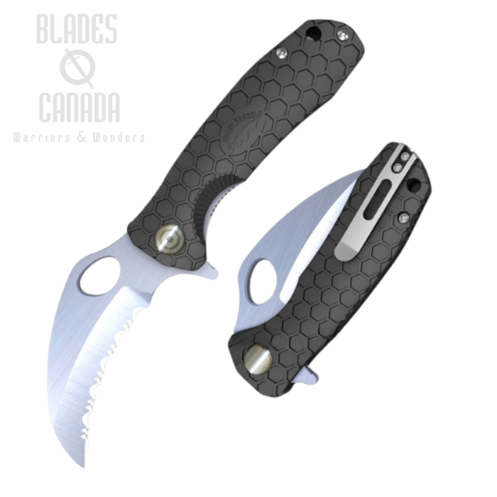 (image for) Honey Badger Large Claw Flipper Folding Knife, Serrated, FRN Black, HB1111