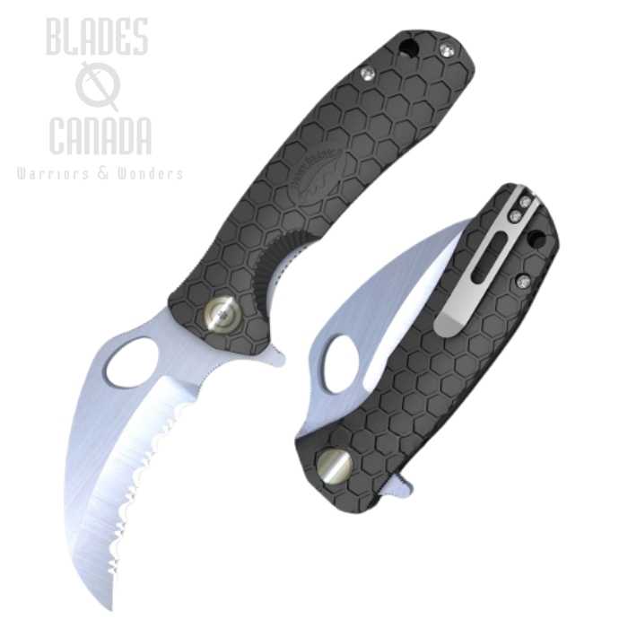 (image for) Honey Badger Medium Claw Flipper Folding Knife, Serrated, FRN Black Handle, HB1131