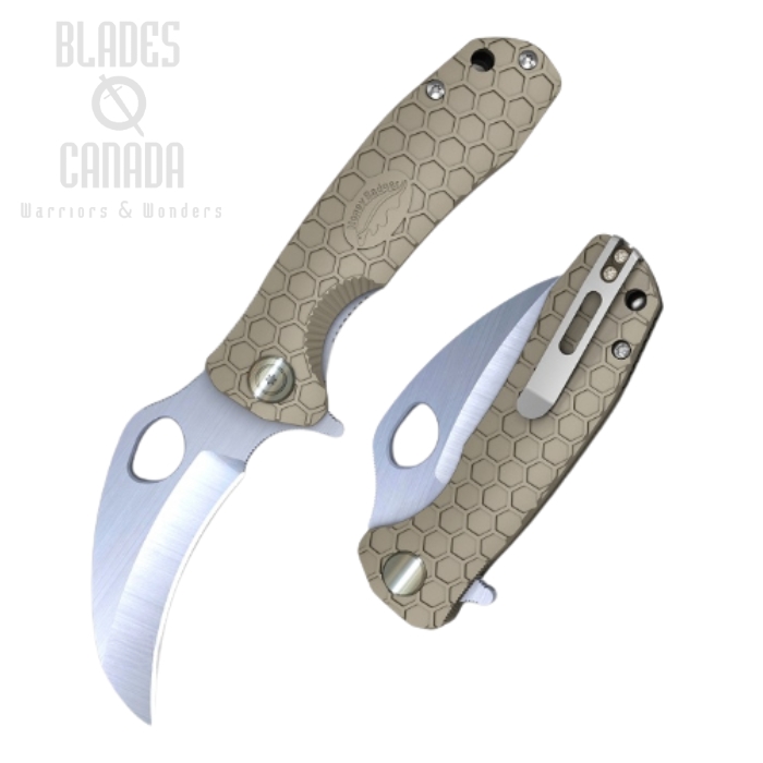 (image for) Honey Badger Small Claw Flipper Folding Knife, FRN Tan, HB1142