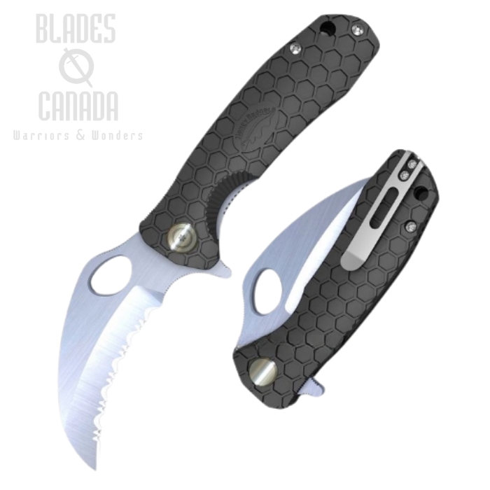(image for) Honey Badger Mini Claw Flipper Folding Knife, Serrrated, FRN Black, HB1151