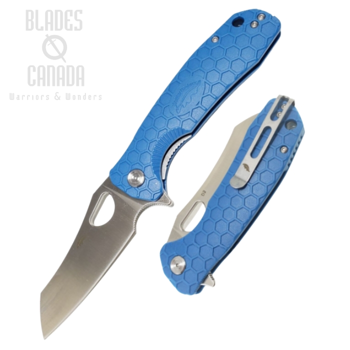 (image for) Honey Badger Large Wharncleaver Flipper Folding Knife, D2 Steel, FRN Blue, HB1158