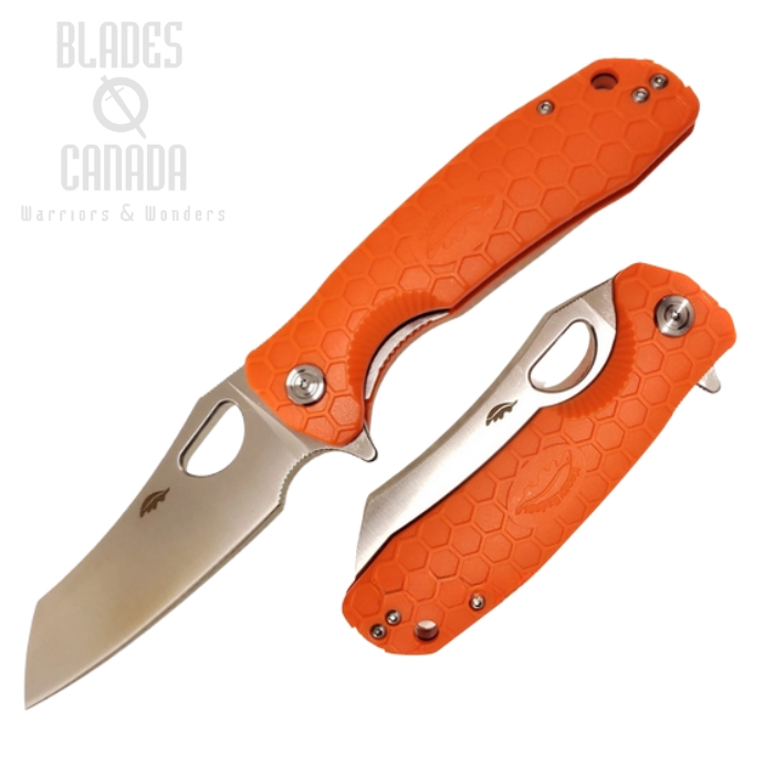 (image for) Honey Badger Large Wharncleaver Flipper Folding Knife, D2 Steel, FRN Orange, HB1160