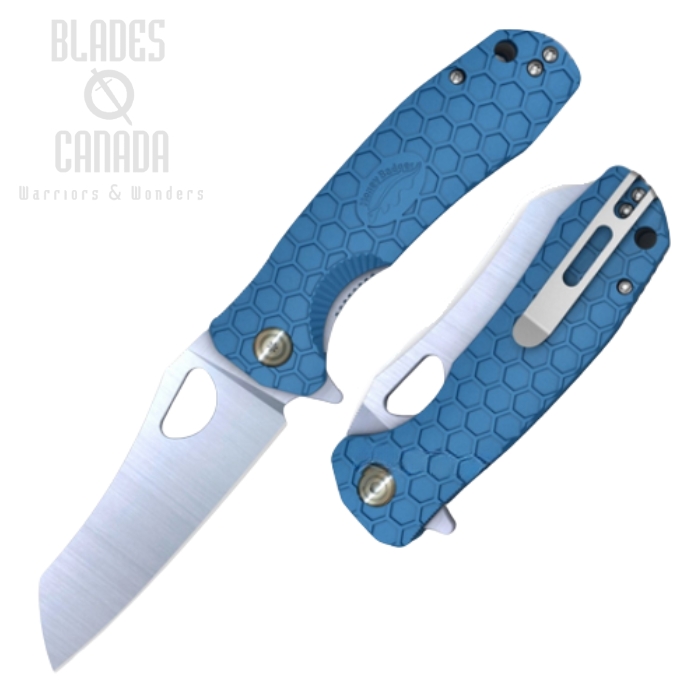 (image for) Honey Badger Medium Wharncleaver Flipper Folding Knife, D2 Steel, FRN Blue, HB1164