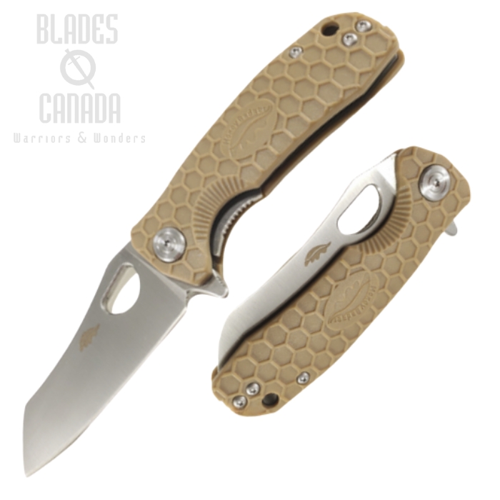 (image for) Honey Badger Mini Wharncleaver Flipper Folding Knife, D2 Steel, FRN Tan, HB1168
