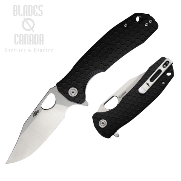 (image for) Honey Badger Large Flipper Folding Knife, Satin Blade, Textured Nylon Black, 4063
