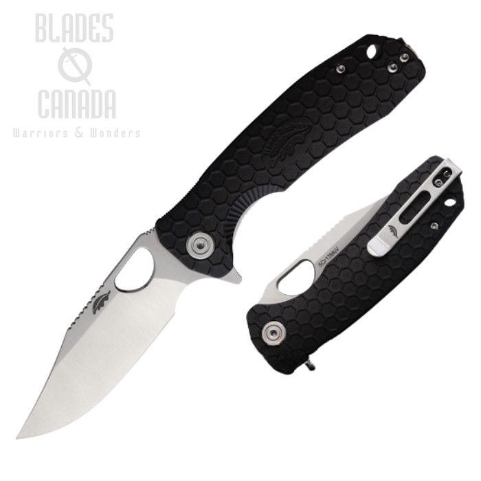 (image for) Honey Badger Medium Flipper Folding Knife, Satin Blade, Textured Nylon Black, 4069